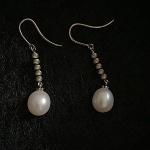 Cultured Freshwater Pearl Earrings with Sterling Silver